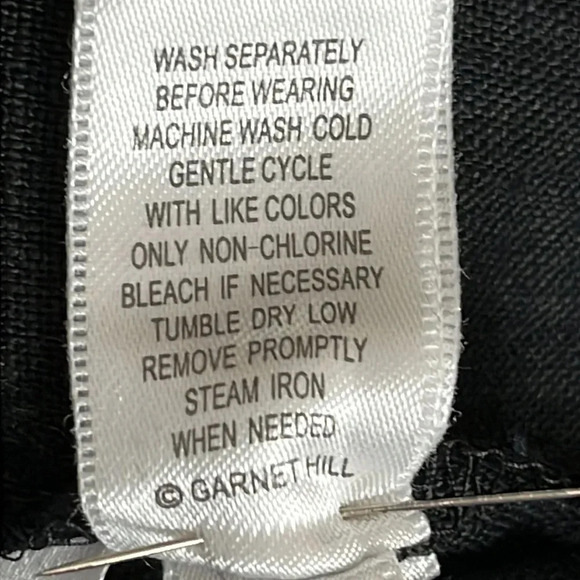 Garnet Hill European Flax Embroidered Dress in Black - Size XS - Picture 8 of 9